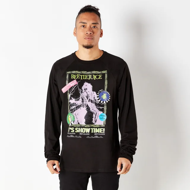 Beetlejuice Retro Cover Unisex Long Sleeved T-Shirt - Black