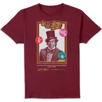 Willy Wonka & The Chocolate Factory Retro Cover Unisex T-Shirt - Burgundy - undefined undefined
