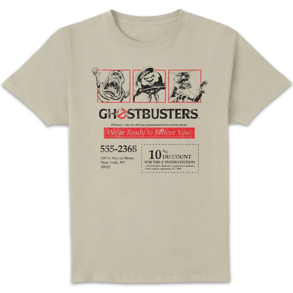 Ghostbusters Flyer Unisex T-Shirt - White Vintage Wash - S Image 1