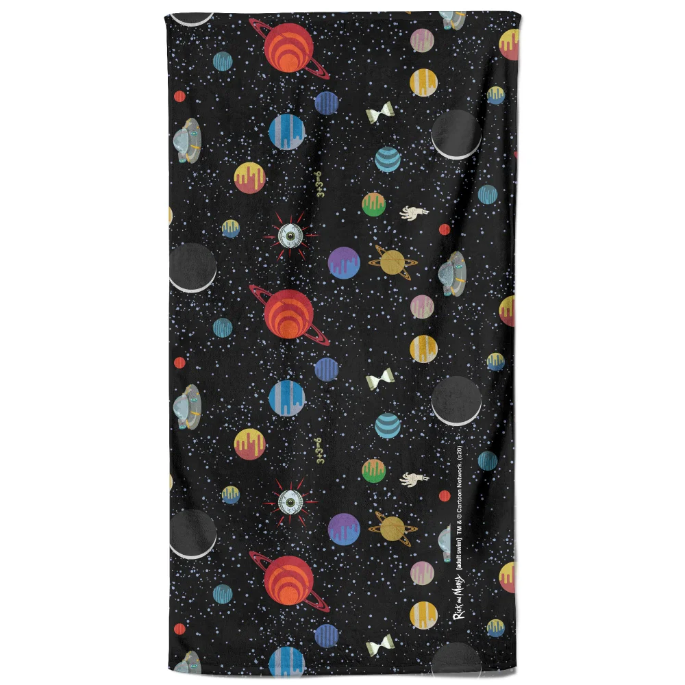 Rick and Morty Space Pattern Beach Towel Image 1