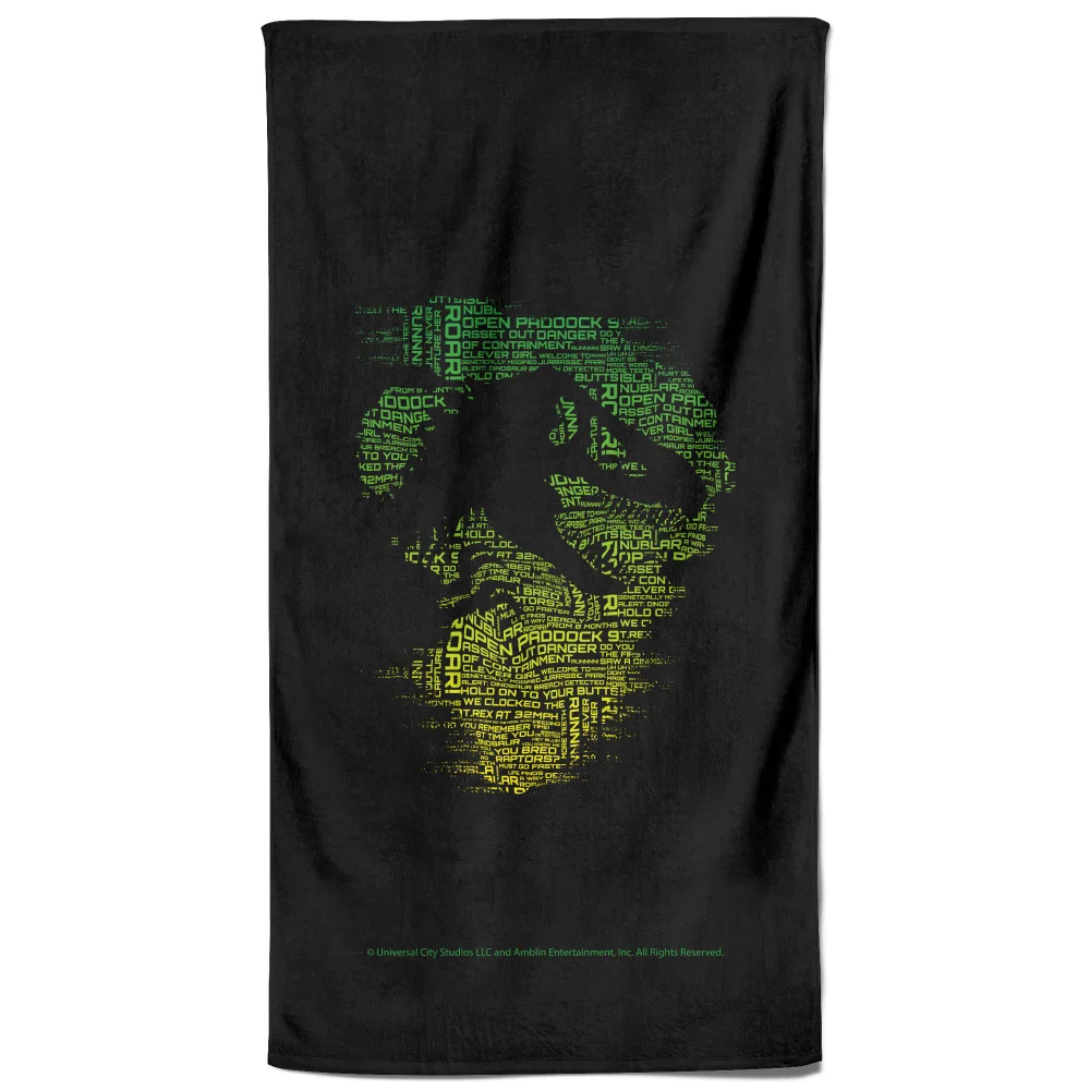 Jurassic Park Dino From Text Beach Towel Image 1