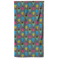 Universal Monsters Franks Bride Mixed Pattern Beach Towel - undefined undefined
