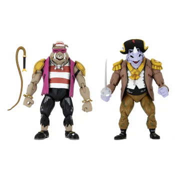 NECA Teenage Mutant Ninja Turtles Turtles In Time Pirate Bebop and Rocksteady 2 Pack Ultimate 7 Inch Scale Action Figure