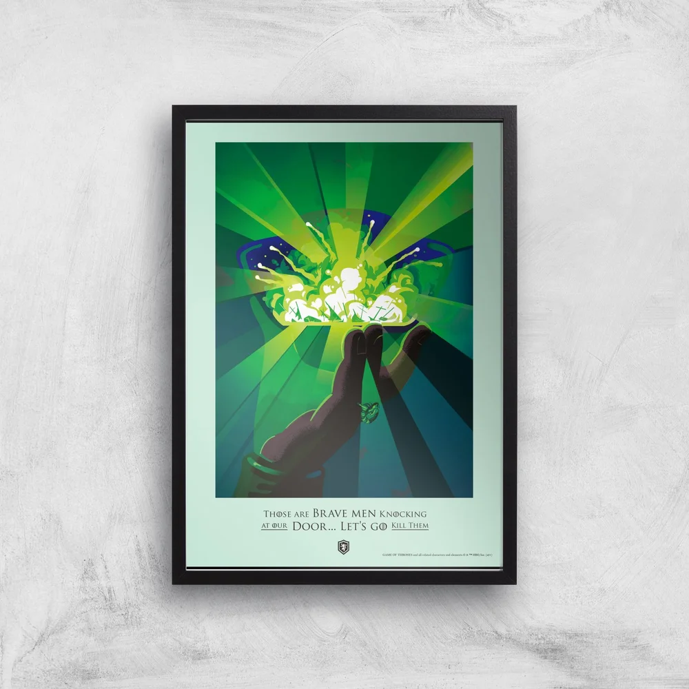 Game of Thrones Brave Men Giclee Art Print - A4 - Black Frame Image 1