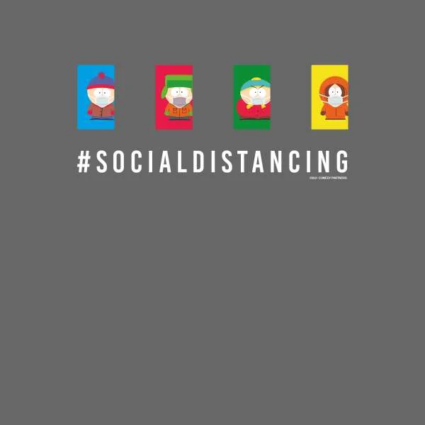 South Park Social Distancing Unisex T-Shirt - Black Tie Dye