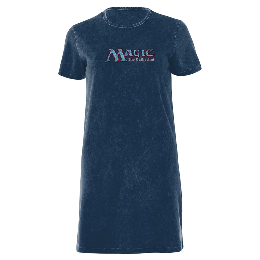 Magic: the Gathering Retro Logo Women's T-Shirt Dress - Navy Acid Wash - XS Image 1