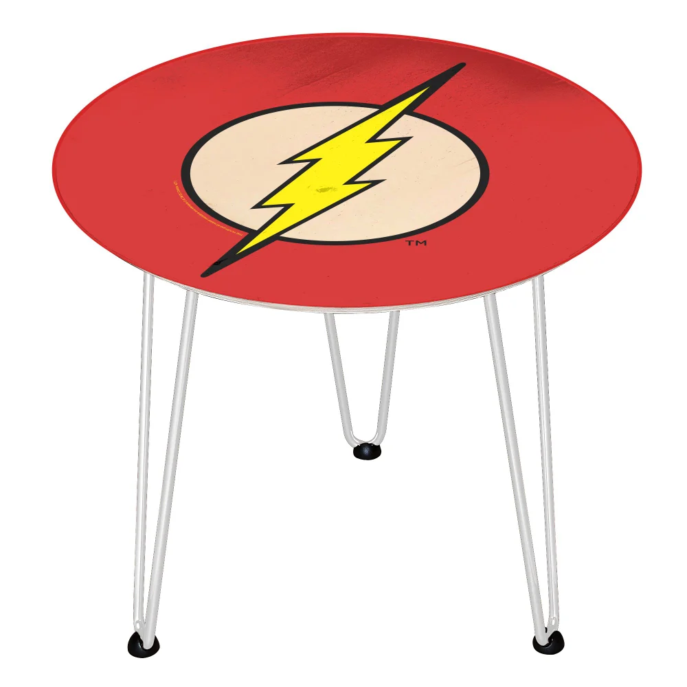 Decorsome x DC The Flash Logo Wooden Side Table - White Image 1