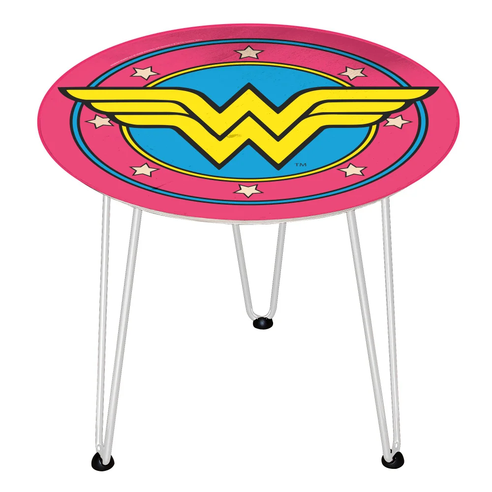 Decorsome x DC Wonder Woman Wooden Side Table - White Image 1
