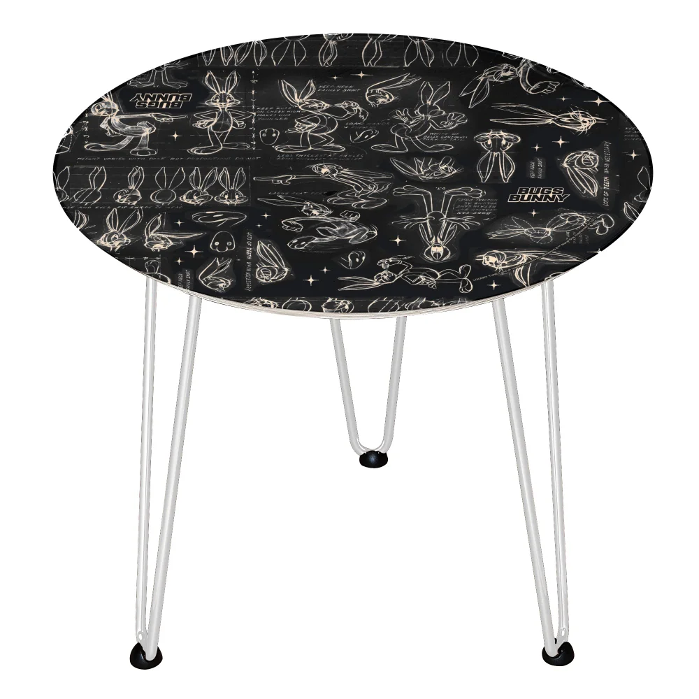 Decorsome x Looney Tunes Bugs Bunny Wooden Side Table - White Image 1