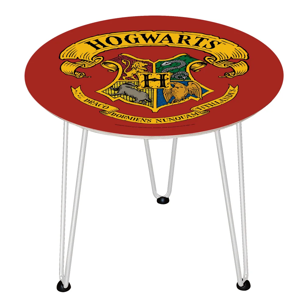Decorsome x Harry Potter Crest Wooden Side Table - White Image 1