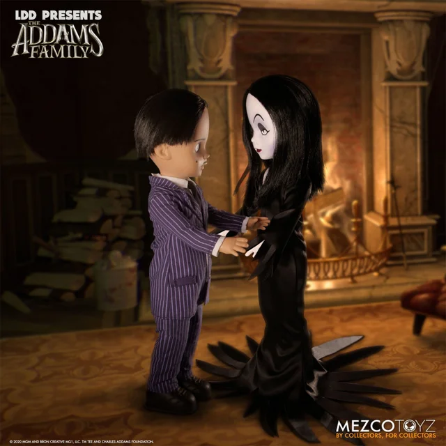 Mezco LDD Presents Addams Family Gomez and Morticia Dolls 2-Pack