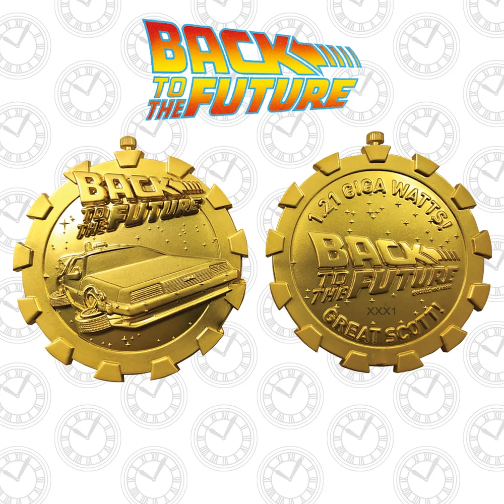 Back to the Future 24k Gold Plated Stopwatch Limited Edition Medallion - Zavvi Exclusive Image 1
