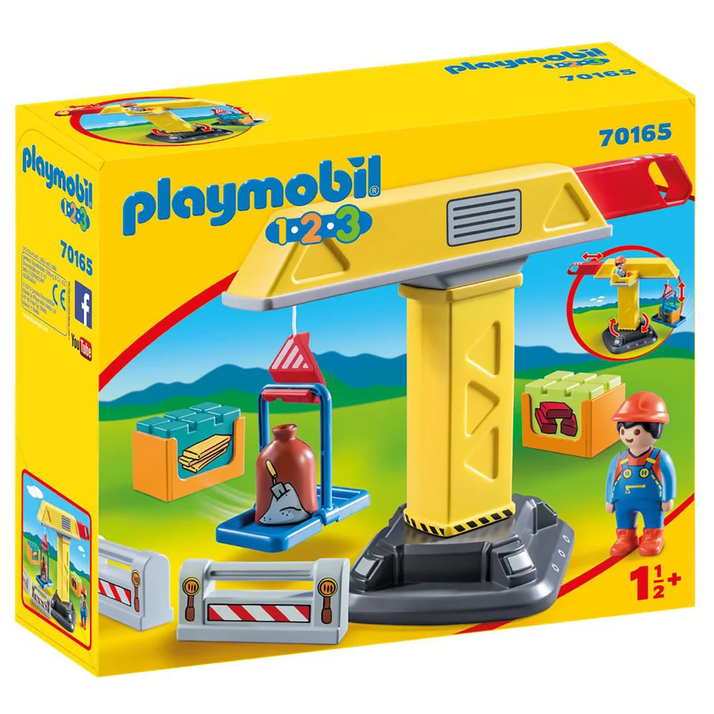 Playmobil 1.2.3 Construction Crane for Children 18 Months+ (70165) Image 1