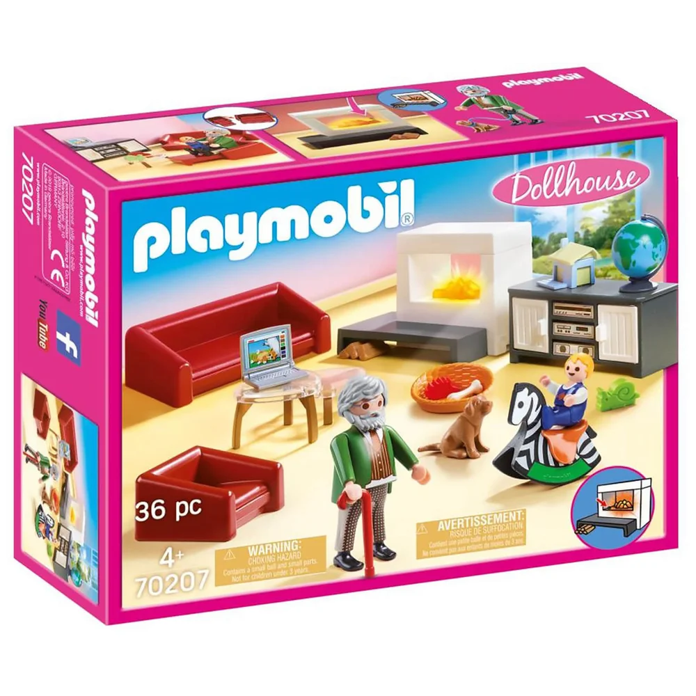 Playmobil Dollhouse Living Room with Fireplace (70207) Image 1