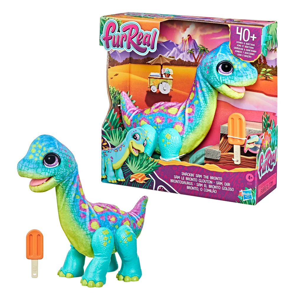 Hasbro furReal - Snackin’ Sam the Bronto Interactive Animatronic Plush Toy Image 1