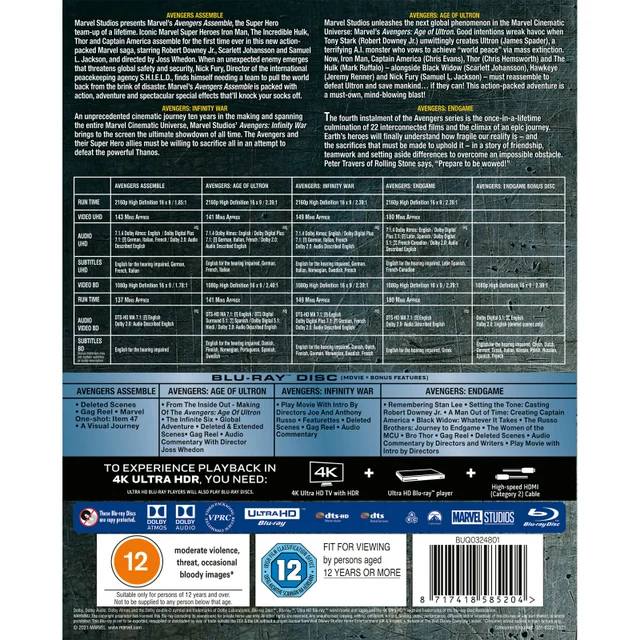 Marvel Studios' Avengers 1-4 - 4K Ultra HD Collection