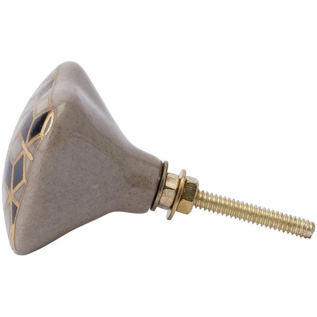 Black and Gold Ceramic Drawer Pull