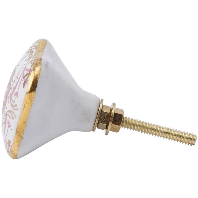 Pink Floral Ceramic Drawer Pull