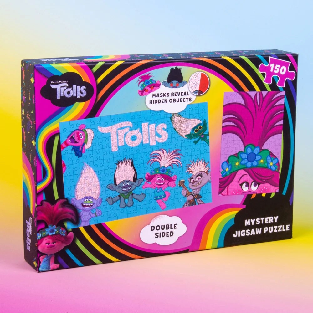 Trolls Double Sided Mystery Jigsaw Puzzle 100pcs Image 1