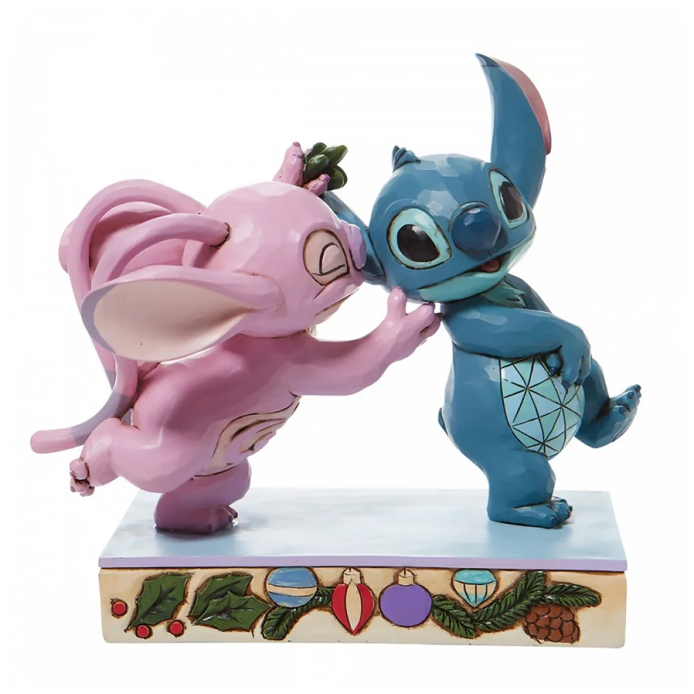 Disney Traditions Stitch & Angel With Mistletoe Image 1