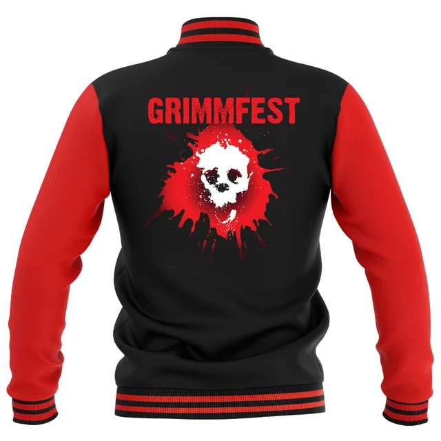 Grimmfest Logo Varsity Jacket - Red/Black