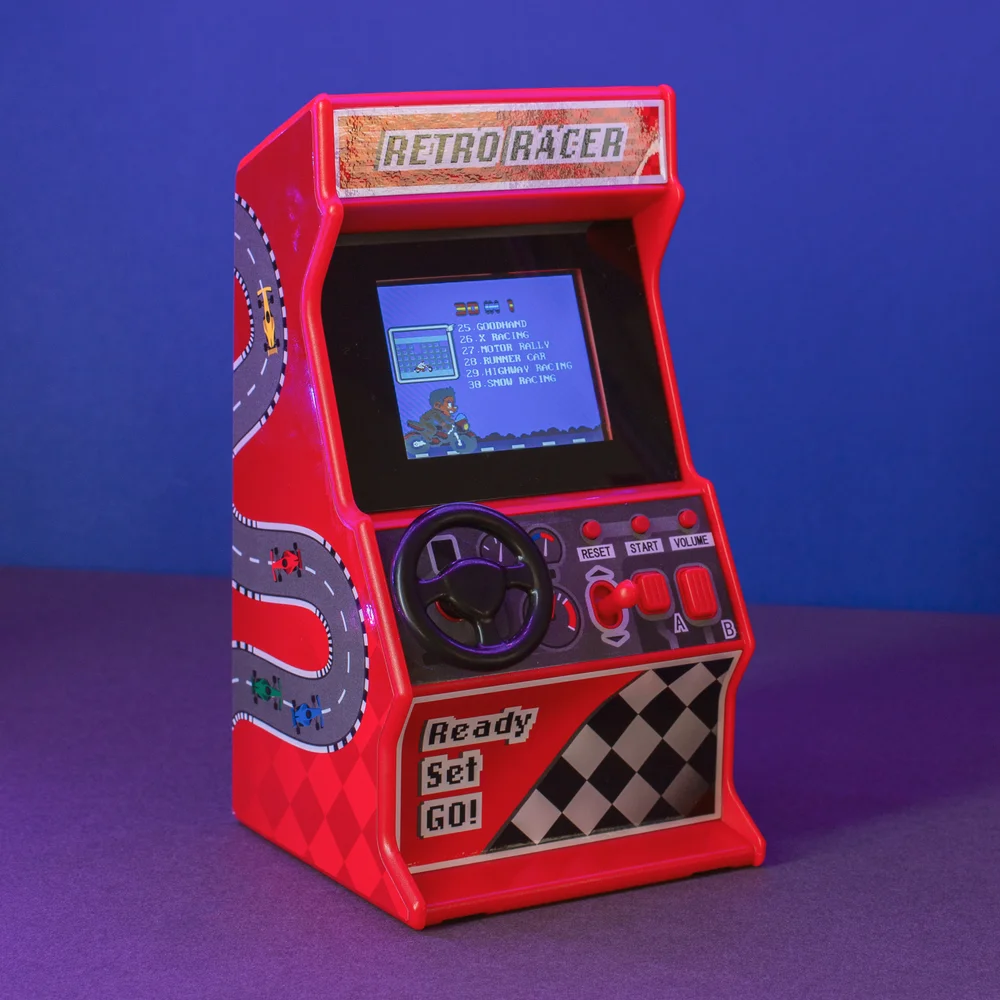 Retro Arcade Racing Game (Mini Steering Wheel, 30 Games) Image 1