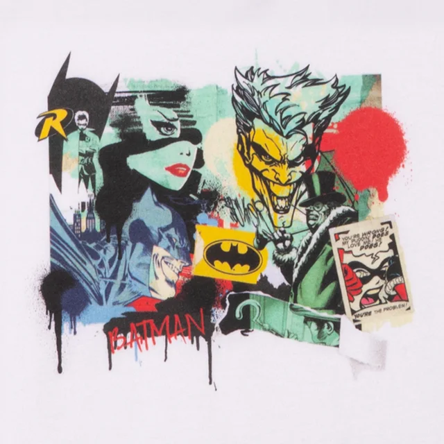 DC Batman Collage Kids' T-Shirt - White