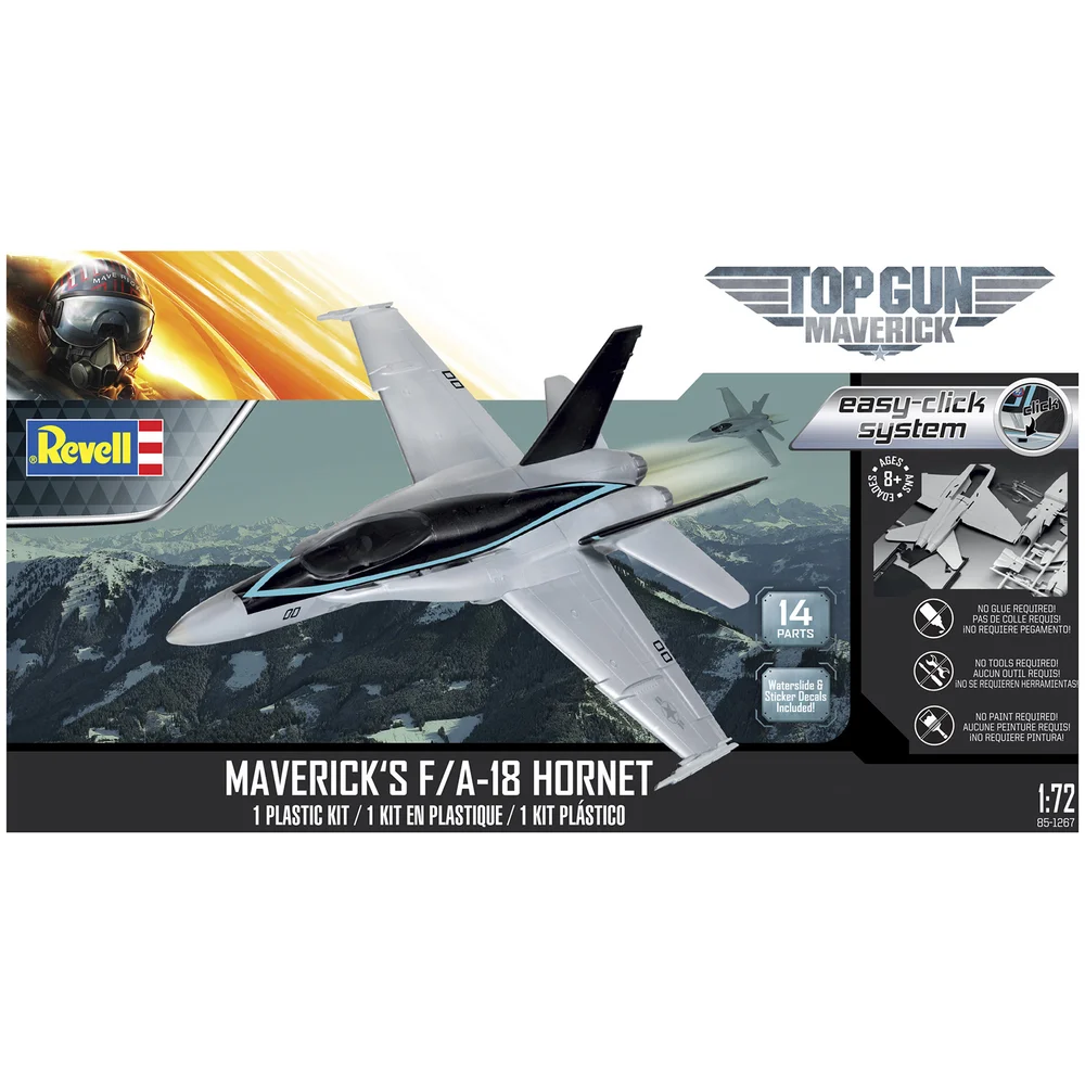 Top Gun Maverick's F/A-18 Hornet Easy Click Model Kit (1:72 Scale) Image 1