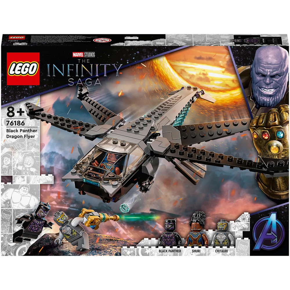LEGO Marvel Black Panther Dragon Flyer Buildable Toy (76186) Image 1