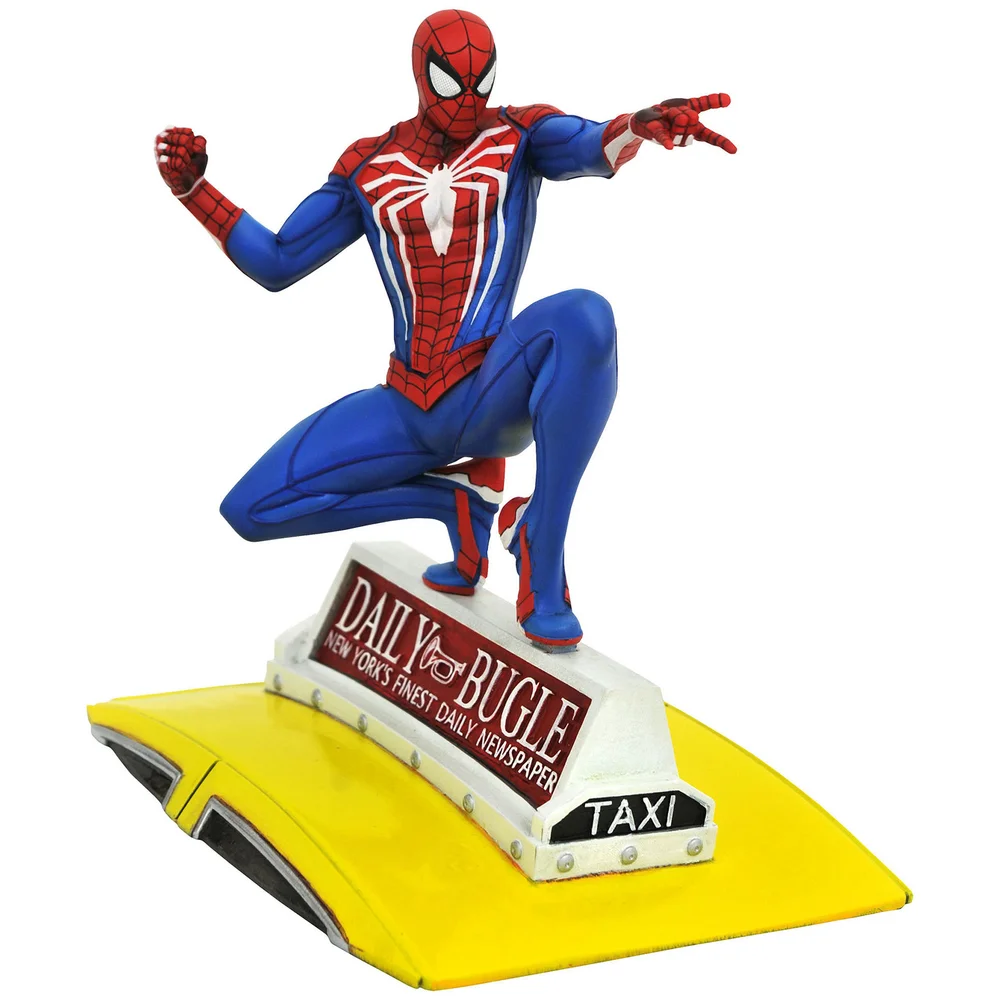 Diamond Select Marvel Gallery Spider-Man (PS4) PVC Figure - Spider-Man On Taxi Image 1