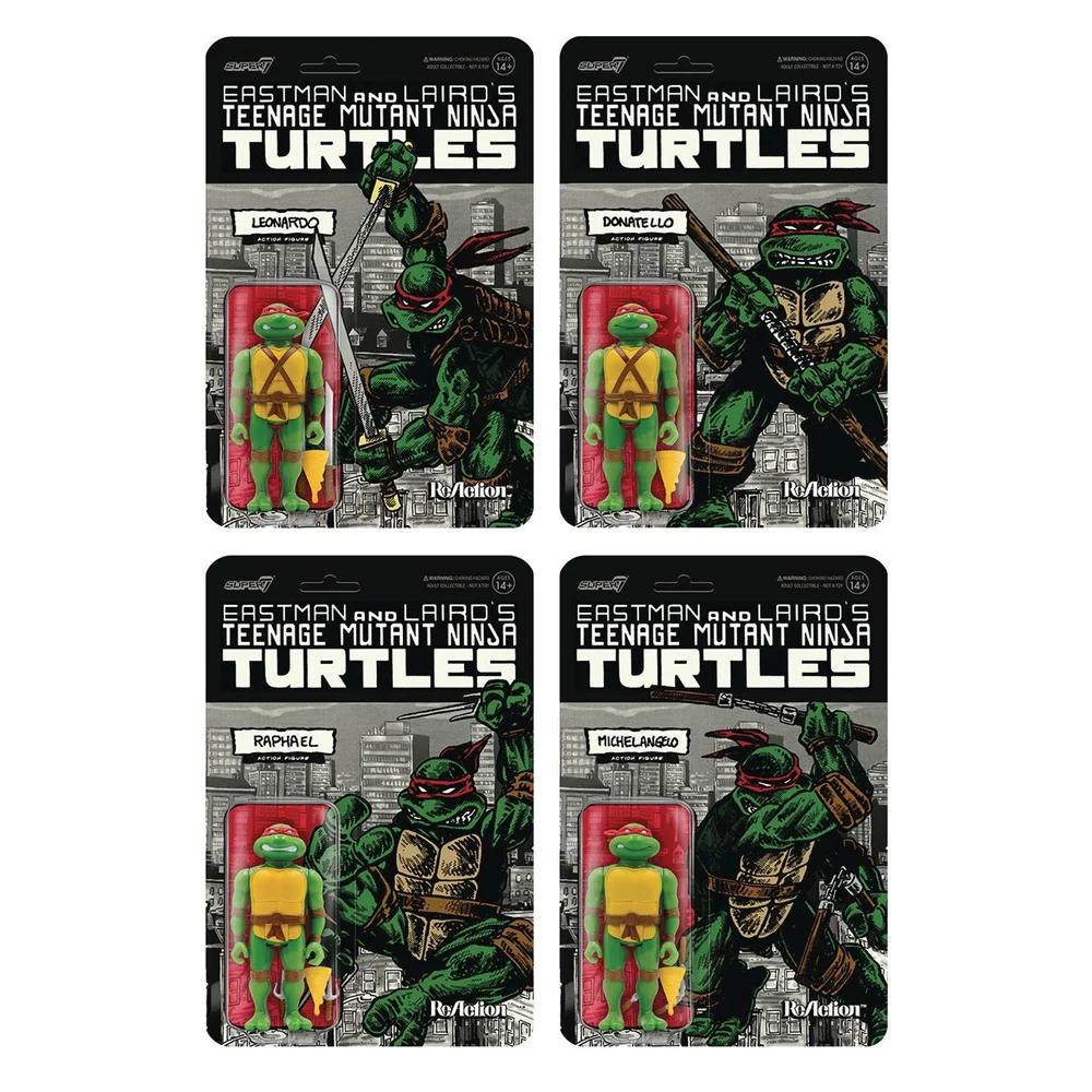 Super7 Teenage Mutant Ninja Turtles ReAction Figures - Mirage Comics Variant 4 Pack Image 1