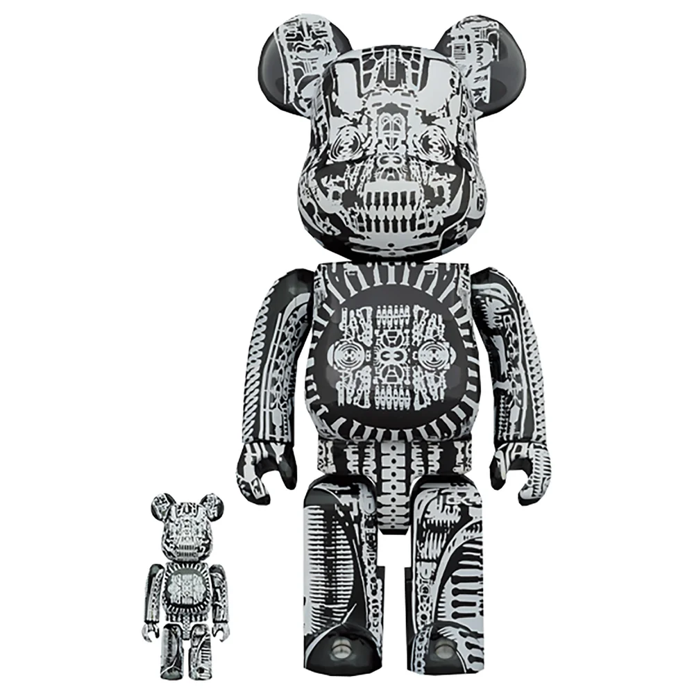 Medicom Bearbrick 400% H.R. Giger Black Figure Image 1