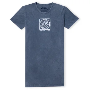 Avatar Water Tribe Women's T-Shirt Dress - Navy Acid Wash
