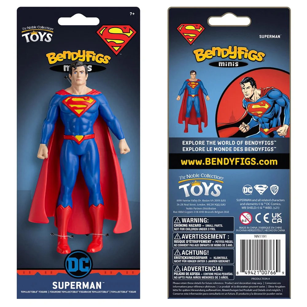 Noble Collection DC Comics Superman Mini Bendyfig 5.5 Inches Image 1
