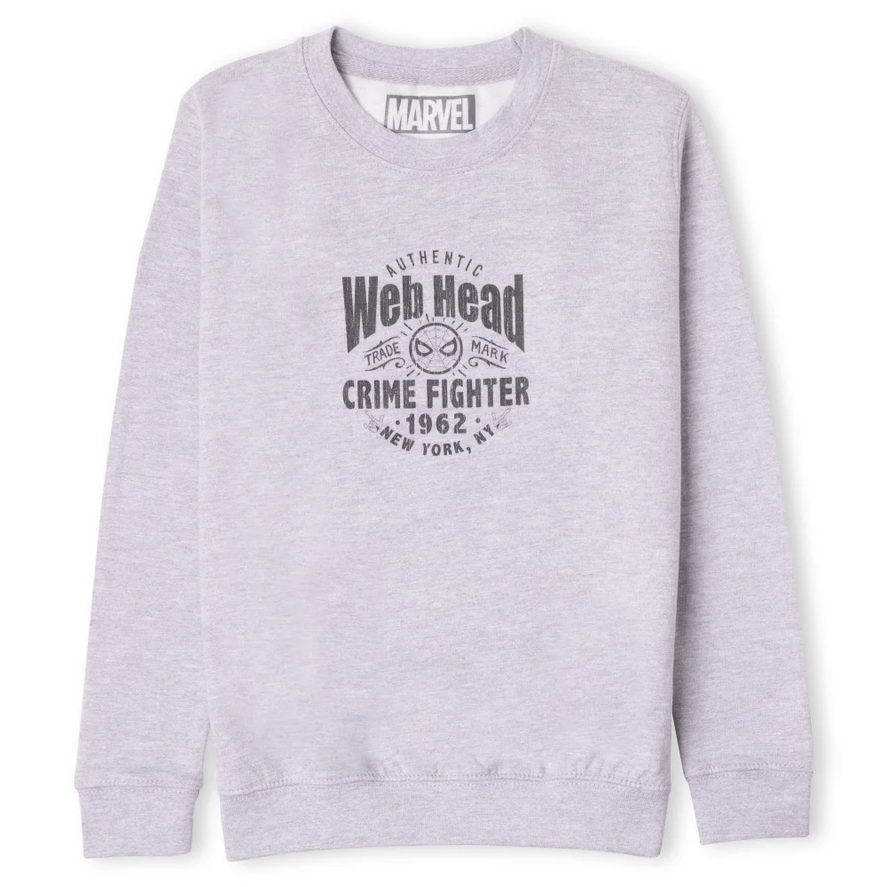 Marvel Web Head Crime Fighter Kids' Sweatshirt - Grey - 11-12 Years Image 1