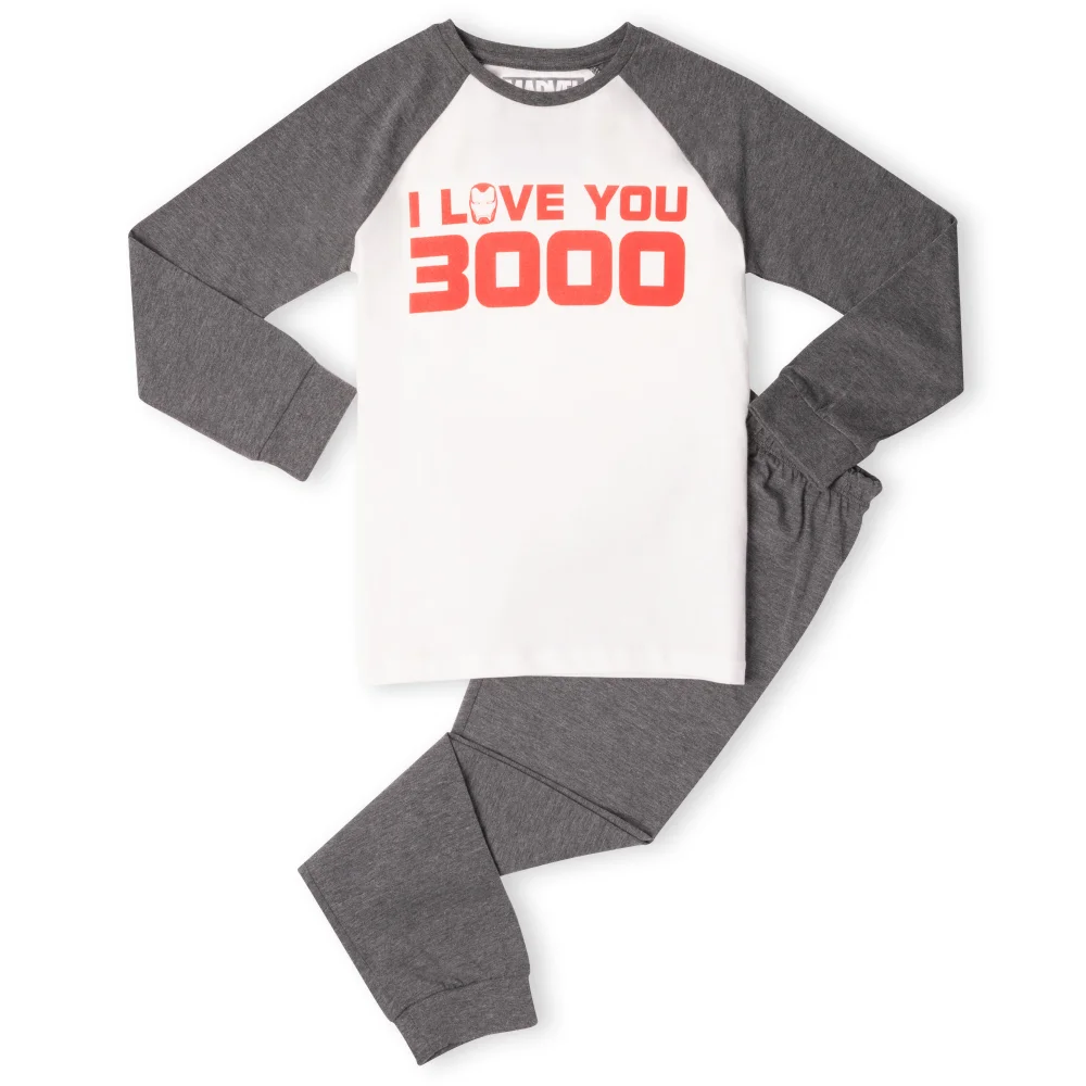 Marvel I Love You 3000 Kids' Pyjamas - White/Grey - 3-4 Years Image 1