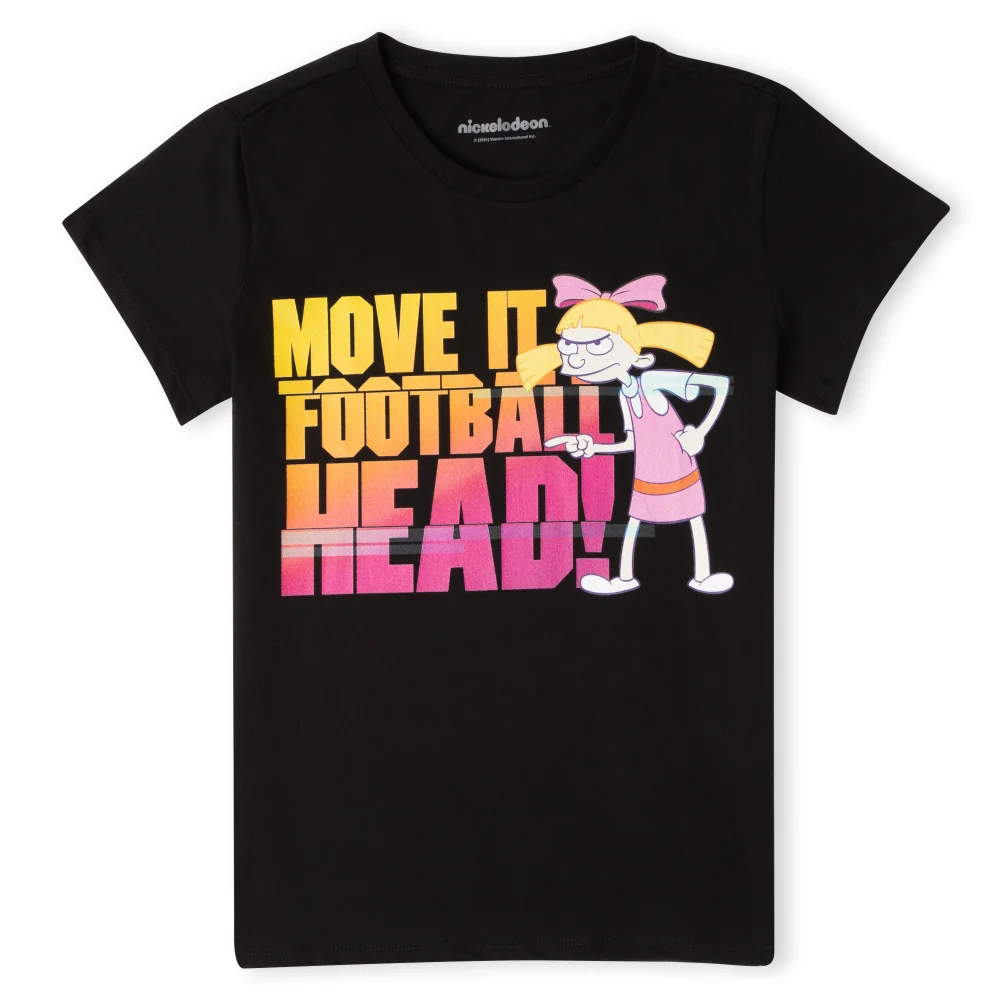 Nickelodeon Hey Arnold Move It Football Head Women's T-Shirt - Black - XS Image 1