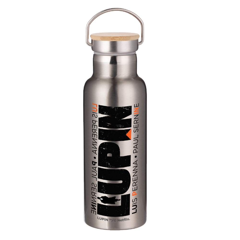 Lupin Multi Slogan Portable Insulated Water Bottle - Steel Image 1