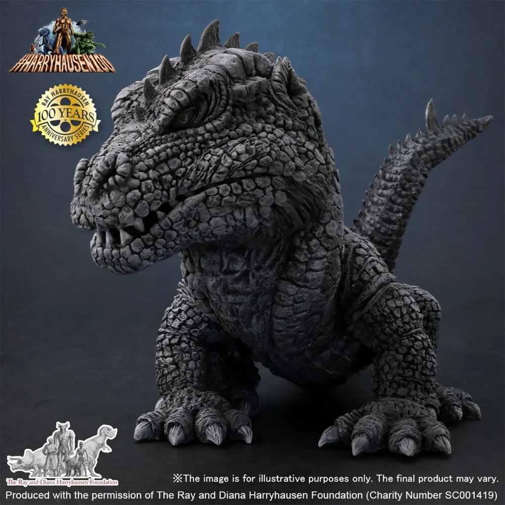 X-Plus DefoReal Series The Beast from 20,000 Fathoms Soft Vinyl Figure - Rhedosaurus (1953) (B&W Ver.) Image 1