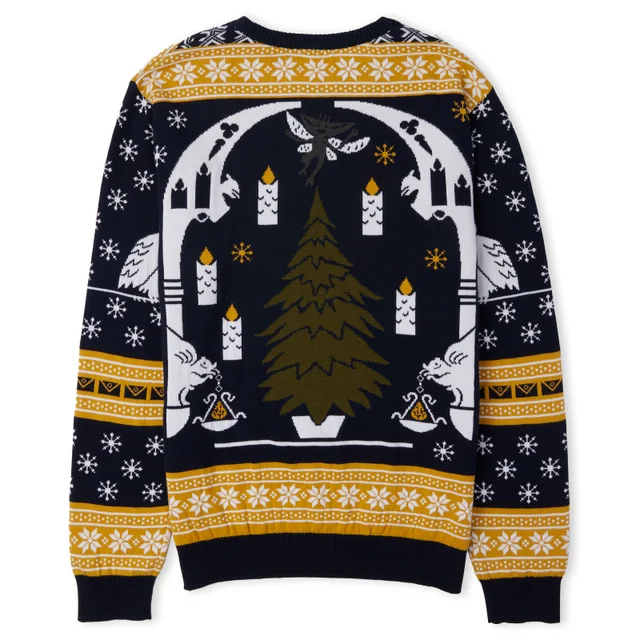 Harry Potter Owl Mail Christmas Knitted Jumper Navy