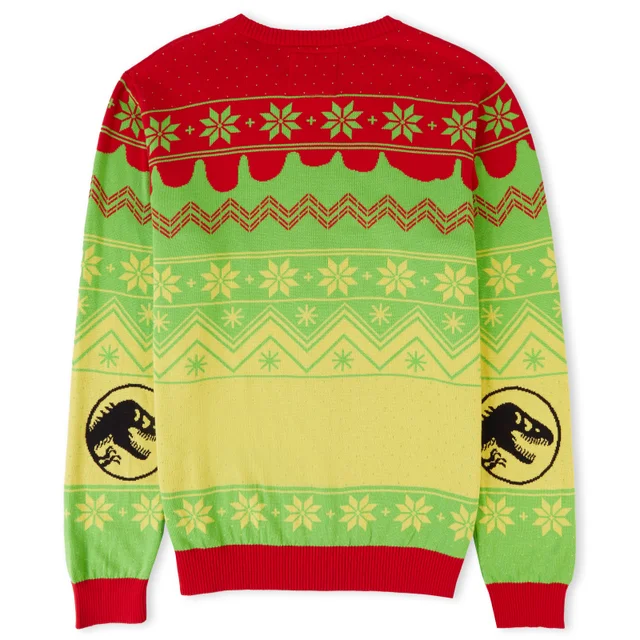 Jurassic Park Turn the Light Off Christmas Knitted Jumper Yellow
