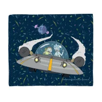 Rick and Morty Flying Space Adventure Fleece Blanket - undefined undefined