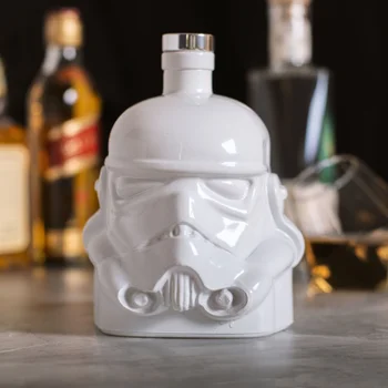 Original Stormtrooper Decanter (750ML) - White, based on the Original Stormtrooper Helmet design.
