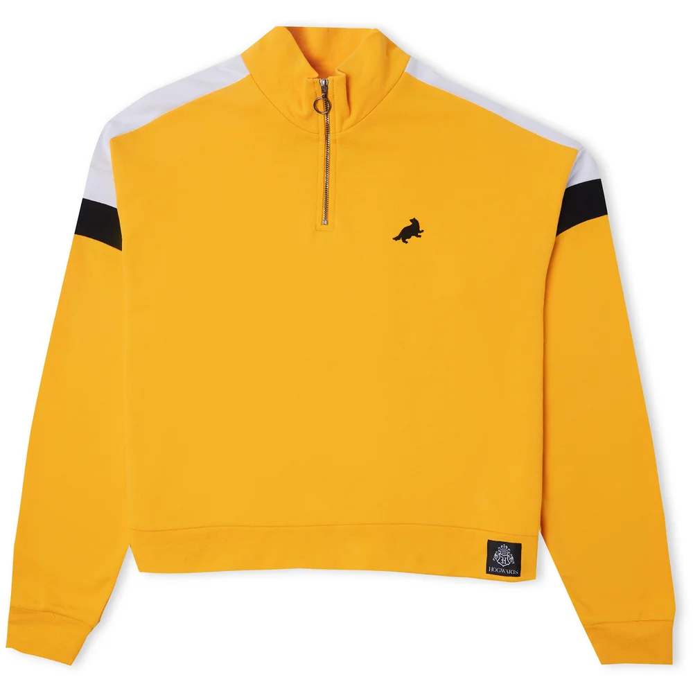 Hufflepuff House Women's Funnel Neck Cropped Sweater - Yellow - XS Image 1