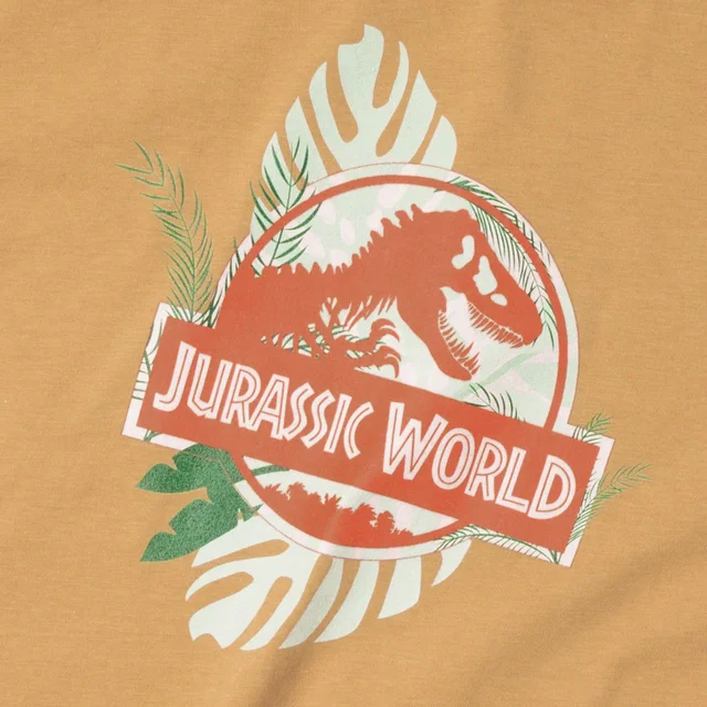 Jurassic World Large Logo Women's Cropped T-Shirt - Tan