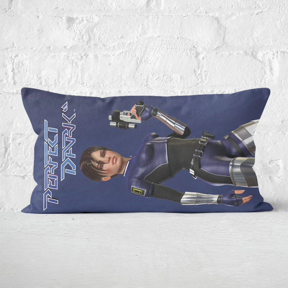 Perfect Dark Jo Power Pose Rectangular Cushion - 30x50cm - Soft Touch Image 1