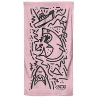 Jaws Pink Doodle Beach Towel - undefined undefined