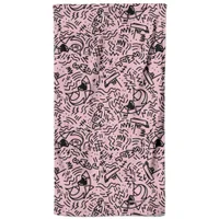 Jaws Pink Doodle Pattern Beach Towel - undefined undefined