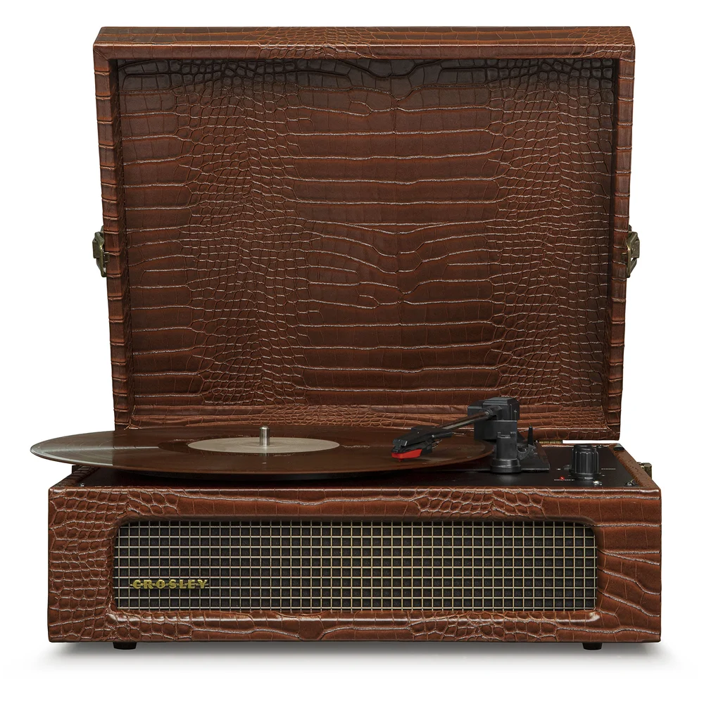 Crosley Voyager Portable Turntable - Brown Croc Image 1