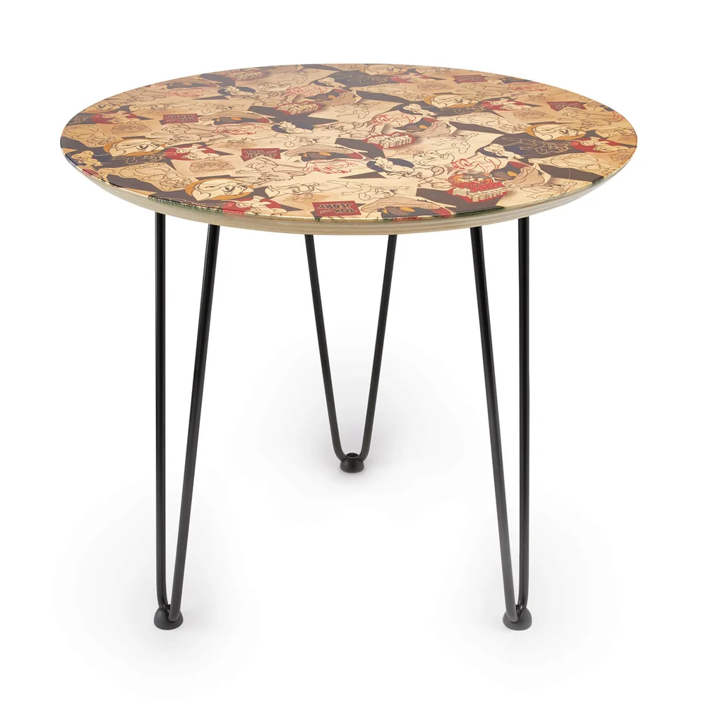 Decorsome Tom & Jerry Jumble Wooden Side Table - White Image 1